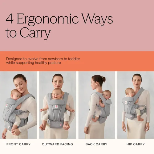 Miniatura 5 de Ergobaby Omni Deluxe - Portabebés de lujo para recién nacidos a niños pequeños, transpirables, para el verano, portabebés para todas las posiciones