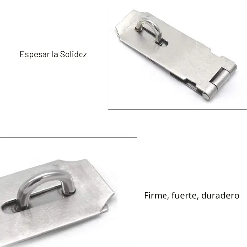 Miniatura 3 de Cerrojos de seguridad para puerta con cerrojo para candado, de acero inoxidable, de 5 pulgadas, extra grueso, con acabado pulido, con tornillos