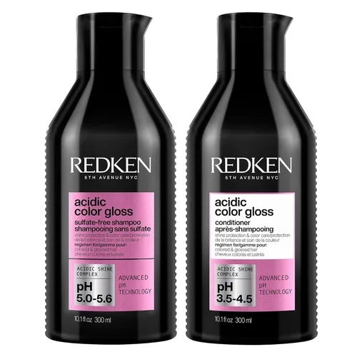 Redken Juego de champú y acondicionador sin sulfato de color ácido para protección del color y brillo para ayudar a extender el color y el brillo
