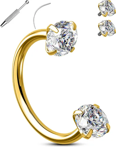 Miniatura 12 de OUFER Anillos de labio de herradura 16G para mujeres y hombres, acero quirúrgico 316L, 8/0.394 in, joyería de piercing de labio, rosca interna