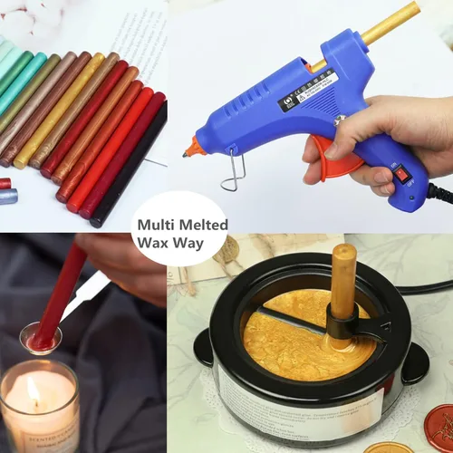 Miniatura 4 de 20 barras de pegamento para pistola de cera, sellado de sobre, mini barra de pegamento, ideal para sellos de cera de letras (oro rosa)