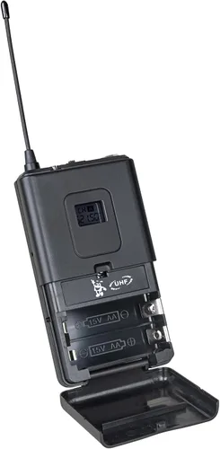 Miniatura 5 de Sistema de micrófono inalámbrico 6 canales Lavalier Mic Bodypacks Auriculares de solapa Frecuencia B Boda Fiesta Reunión Escuela Iglesia Conferencia