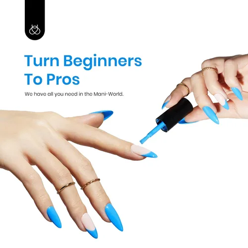 Miniatura 5 de Beetles - Esmalte de uñas en gel azul brillante, 1 unidad de 0.5 onzas, esmalte de uñas en gel para remojar, arte de uñas, manicura en salón o en D