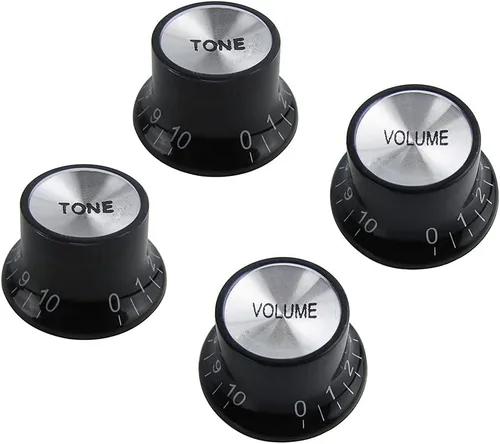 Miniatura 6 de FLEOR 18 splines 2T2V Juego de perillas de control de velocidad de plástico ámbar sombrero estilo perilla Fit LP SG Guitar Asia Import Guitar Bass