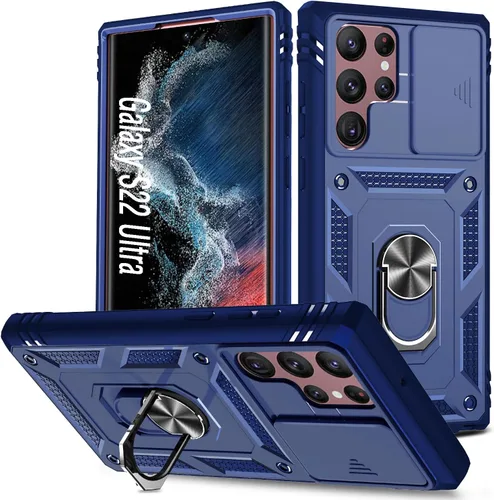 Funda para Galaxy S22 Ultra, a prueba de golpes, resistente a los impactos con lente deslizante Funda protectora para Samsung Galaxy S22 Ultra 4G/5G