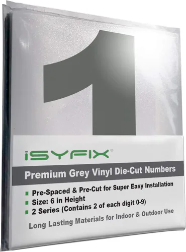 Miniatura 117 de iSYFIX Calcomanías de Números de Vinilo Verde Manzana – 1.5 Pulgadas Autoadhesivas (2 Juegos) – Calcomanía Premium Troquelada y Pre-espaciada