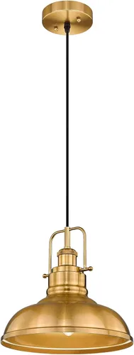 Miniatura 9 de zeyu Lámpara colgante industrial de 1 luz, lámpara colgante de 11 pulgadas para isla de cocina, pantalla de cúpula de metal en acabado negro mate