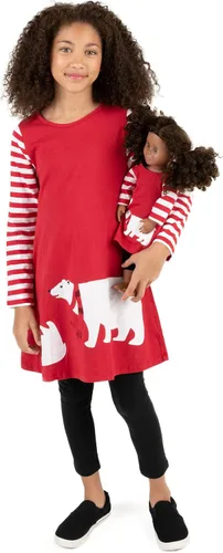 Miniatura 59 de Leveret - Conjunto de vestidos a juego para niña y para muñeca, 100% algodón, gran variedad de estilos, (tallas de 2 a 14 años)