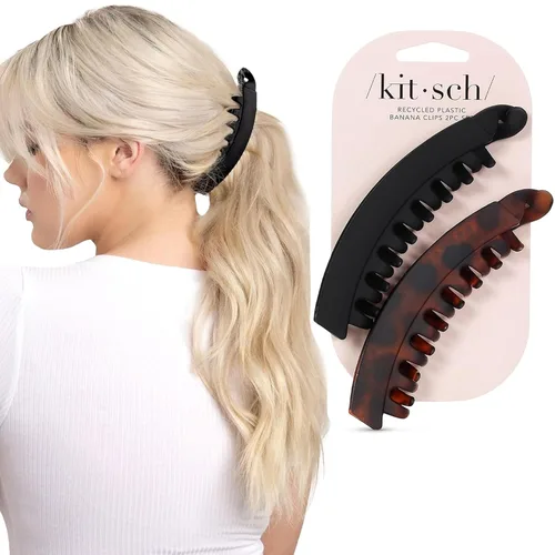Miniatura 9 de Kitsch Pinzas grandes para el cabello para mujer, pinzas de pelo de moda, plástico mate, fácil agarre, perfectas para uso diario y ocasiones