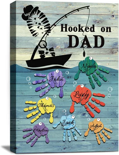 Miniatura 7 de Eternalart Regalos únicos para papá, abuelo, esposo de hija, hijo, esposa, impresiones en lienzo personalizadas con nombres de niños para padre