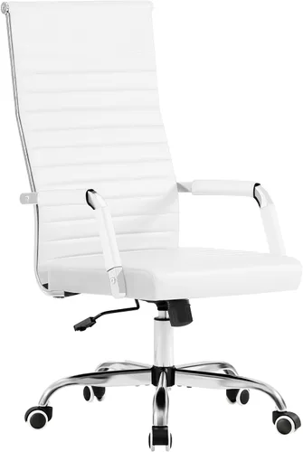 Miniatura 11 de Furmax Silla de oficina acanalada, respaldo alto, silla ejecutiva de conferencias ejecutiva, silla giratoria ajustable con brazos