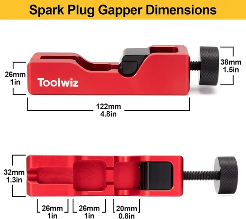 Miniatura 7 de Toolwiz Herramienta de separación de bujías con calibrador de acero de 32 cuchillas, herramienta de separación para la mayoría de bujías de rosca