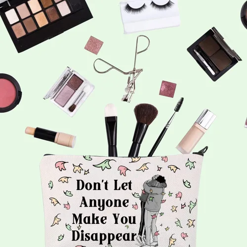 Miniatura 3 de FOTAP LGBTQ Gift Hi Hi Leaves Bolsa de maquillaje con tapón de corazón fases regalo inspirado en Spotify Regalo Regalo de Nick y Charlie, Blanco