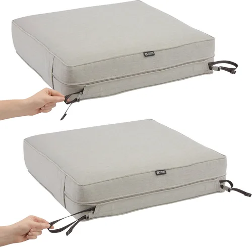 Miniatura 4 de Classic Accessories Montlake - Funda de cojín cuadrada resistente al agua de 23 x 23 x 5 pulgadas, para asiento de exterior, funda de cojín