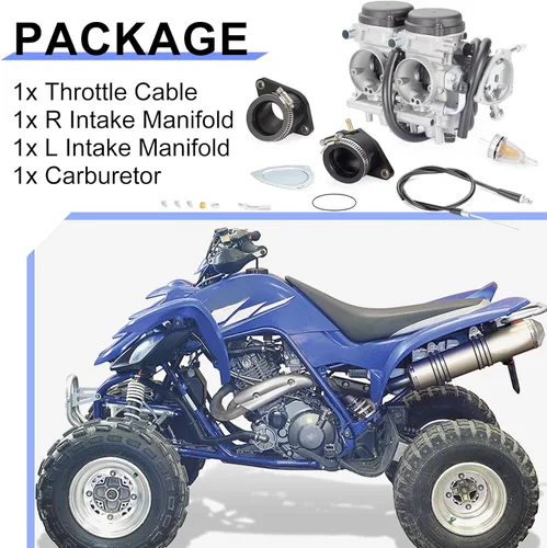 Miniatura 4 de Carburador de carburador y cable del acelerador con colector de admisión para Yamaha Raptor 660 YFM660R 2001-2005