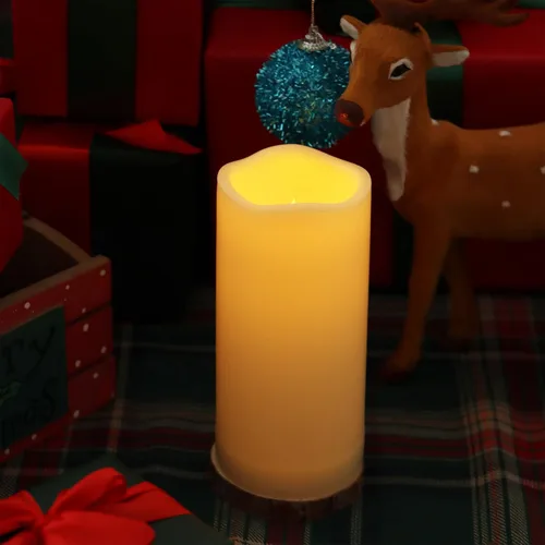 Miniatura 3 de Velas impermeables para exteriores, funcionan con pilas, 3 x 7 pulgadas, sin llama, con temporizador, luces LED eléctricas de plástico parpadeantes