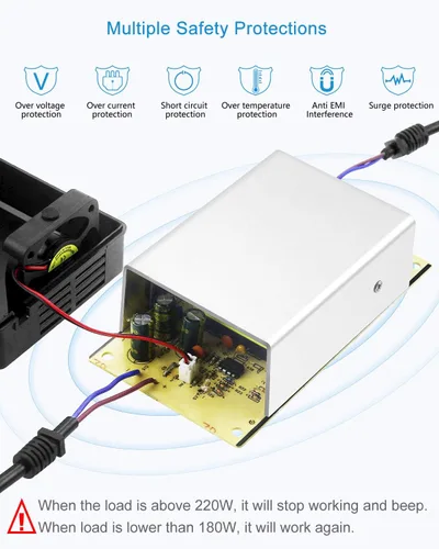 Miniatura 4 de ALITOVE Convertidor de 110 V a 12 V Convertidor de CA a CC Adaptador de fuente de alimentación de 12 voltios 15A 180W y cable de extensión
