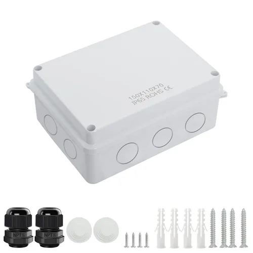Miniatura 12 de LeMotech - Caja de conexiones, caja eléctrica IP55, resistente al agua, a prueba de polvo, plástico ABS, para proyectos electrónicos, color blanco