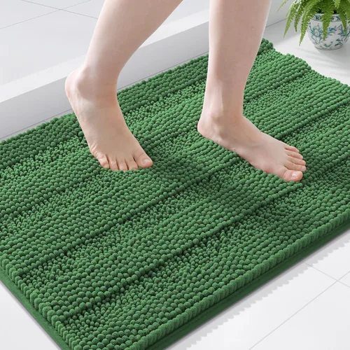 Miniatura 133 de Grandaily Alfombras de baño de felpilla a rayas de 24 x 16 pulgadas, extra gruesas y suaves, absorbentes, parte trasera de goma, alfombra de ducha