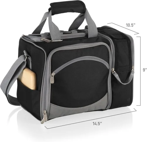 Miniatura 9 de PICNIC TIME Malibu - Enfriador de cesta de picnic, bolsa de almuerzo de servicio completo para 2, bolsa nevera moderna y fácil de llevar, bolsa