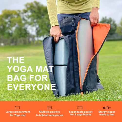 Miniatura 3 de Fitdom Bolsa de yoga inspirada en la táctica para hombres adultos. Bolsas de yoga resistentes y transportadores que se adaptan a todas tus cosas.