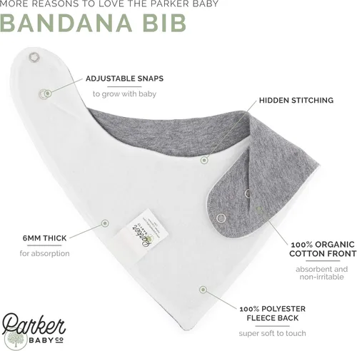 Miniatura 2 de Parker - Baberos tipo bandana para bebé, paquete de 4 baberos para niños, niñas, unisex Ártico