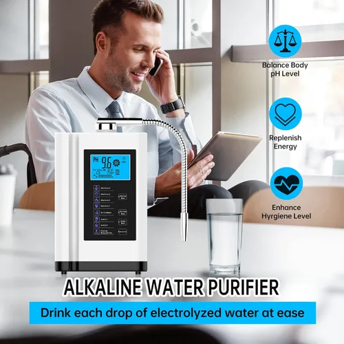 Miniatura 7 de Ionizador de agua, máquina purificadora de agua PH 3.5-10.5 Máquina de agua de ácido alcalino, hasta -500mV ORP, 8000 litros por filtro, 7 ajustes