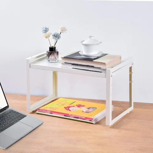Miniatura 5 de Estante grande para especias, estante de almacenamiento expandible para gabinete, organizador de metal de acero apilable resistente para el hogar