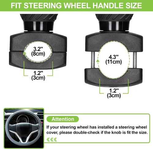 Miniatura 5 de Spurtar - Pomo giratorio para volante, universal, con función de seguridad para automóviles, camiones, carretillas elevadoras, tractores, botes