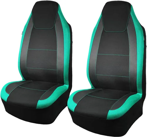 Miniatura 35 de Flying Banner Fundas de asiento de automóvil de fibra de carbono de calidad, tela de malla de aire, deportiva, respaldo bajo, respaldo alto