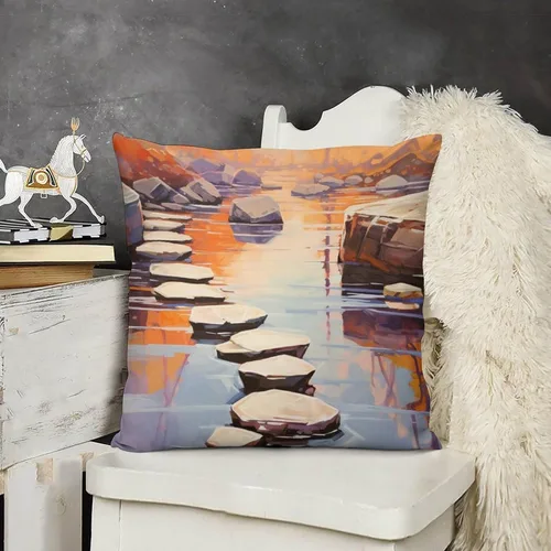 Miniatura 13 de Blue Cat in Bloom - Funda de almohada decorativa cuadrada suave con estampado de doble cara de 12 x 12 pulgadas, adorables almohadas de animales