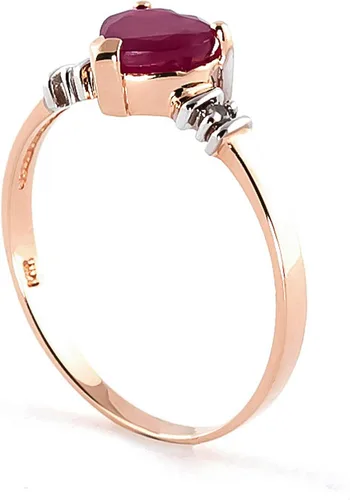Miniatura 3 de Galaxy Gold GG Anillo de oro macizo de 14 k de 1.03 quilates con diamantes de rubí 4345