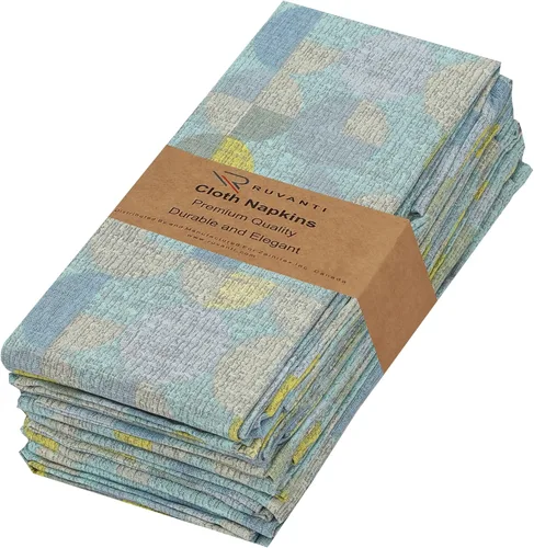 Miniatura 46 de Ruvanti - Servilletas de tela, paquete de 6, 45x45 centímetros, 100% algodón, lavables, suaves y absorbentes, perfectas para bodas, cenas de Belleza