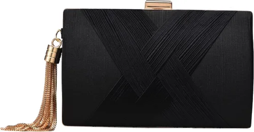 Bolso de mano para mujer, bolso de mano de noche con borla, bolso cruzado y bolso de hombro para fiesta de noche de boda