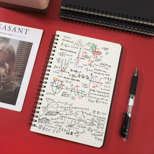 Miniatura 5 de EUSOAR Cuaderno de espiral de papel cuadriculado, A5, paquete de 3 unidades de 5.5 x 8.3 pulgadas, 120 páginas de tapa dura, cuaderno de bocetos