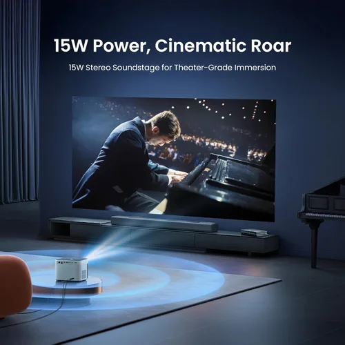 Miniatura 6 de [Enfoque automático y soporte Keystone/4K] Proyector inteligente YABER U11 con aplicaciones integradas y Wi-Fi 6, altavoces estéreo duales