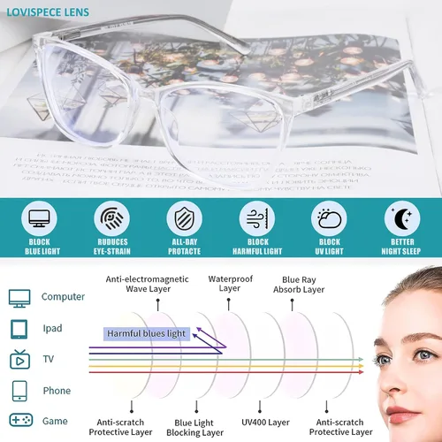 Miniatura 4 de Gafas de distancia de ojo de gato para mujer, anteojos de conducción cerca de la vista, vidrio transparente para miopía