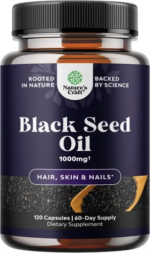 Cápsulas de aceite de semilla negra prensada en frío, cápsulas de aceite de semilla de comino negro vegano Nigella Sativa con Omega 3 6 9