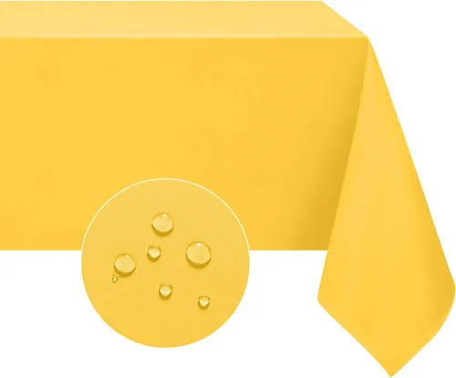 Miniatura 12 de Softalker Mantel rectangular, impermeable y resistente a las manchas, de tela, sin arrugas, lavable, cubierta de mesa de poliéster de 6.19 onzas por