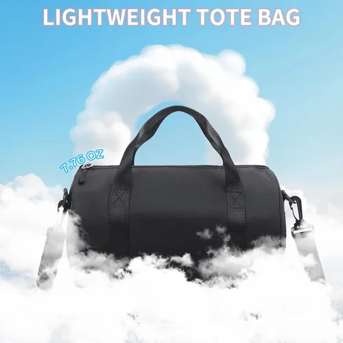 Miniatura 7 de Mini bolsa de gimnasio para mujer, bolsa de lona pequeña, mini bolsa de gimnasio, bolsa deportiva para yoga, natación, baile (negro)