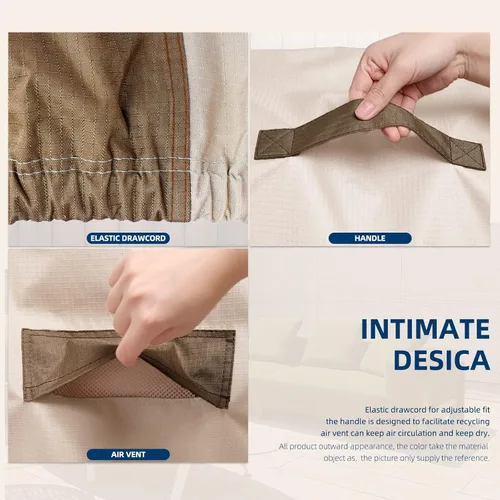 Miniatura 4 de HAMLER Funda para sofá de patio - Resistente impermeable, funda para sofá de exterior de 2 plazas, con ventilaciones y asas, se ajusta hasta 48