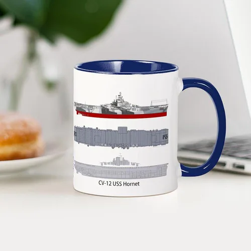 Miniatura 4 de CafePress USS Hornet CV 12 CVS 12 - Taza de café de cerámica (11.0 fl oz)