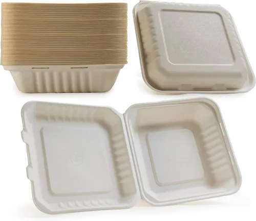 Miniatura 11 de Greenwave Evolution TW-BOO-004 - Recipientes para alimentos de 6 x 6 x 3 pulgadas, bagazo con aspecto de mármol, 100% compostable, desechables