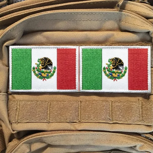 Miniatura 6 de Anley Parches tácticos bordados con la bandera de México (paquete de 2) – 2 x 3 pulgadas bandera mexicana uniforme militar para coser emblema