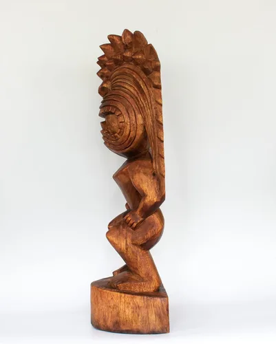 Miniatura 5 de G6 Collection Escultura de estatua tribal primitiva de madera extra grande de 24 pulgadas, hecha a mano, tótem de barra tiki, hecho a mano, regalo
