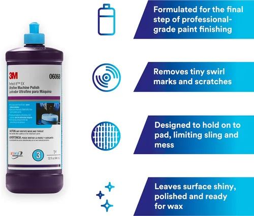 Miniatura 3 de 3M Perfect-It - Pulidor ultrafino para máquina, 06068, 32 onzas líquidas, esmalte de pintura, pulido de calidad profesional automotriz