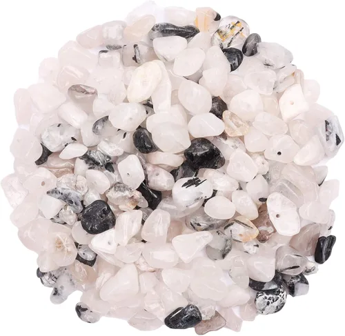 Miniatura 30 de 500 piezas Cuentas de piedra de chip natural, Alabastro 5-8 mm Piedras preciosas irregulares curativas de cristal sueltas con agujero perforado
