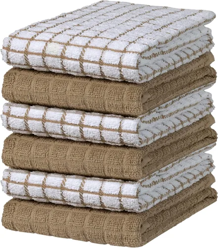 Miniatura 16 de Bumble - Paños de cocina (8 unidades) 12 x 12 pulgadas Toallas de cocina 100% algodón 405 GSM Toallas de cocina suaves, altamente Gris