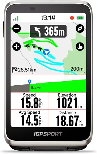 Miniatura 8 de iGPSPORT BiNavi Bike Computer, 3.5‘’ Touch Screen Map Navigation Music Control Climb Tips, Wireless GPS Cycling Computer