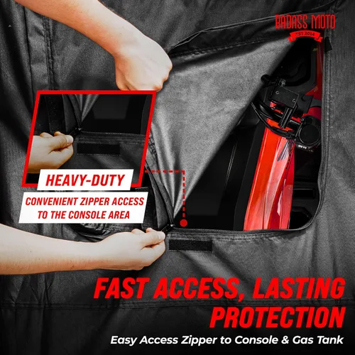Miniatura 4 de Cubierta de protección para motocicleta de la marca Badass Motogear, con rayas reflectantes de seguridad nocturnas, escudos de calor